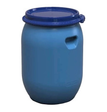 Бочка харчова Litolan 65 л (37 см) /3-х шар./ з пластиковим хомутом + засувка, синя