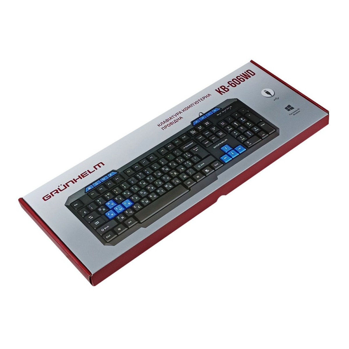 Клавиатура компьютерная, проводная - KB-606WD GRUNHELM