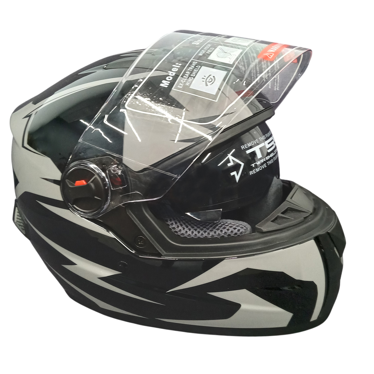 Мотошлем черно-серый FORTE M61D, размер L