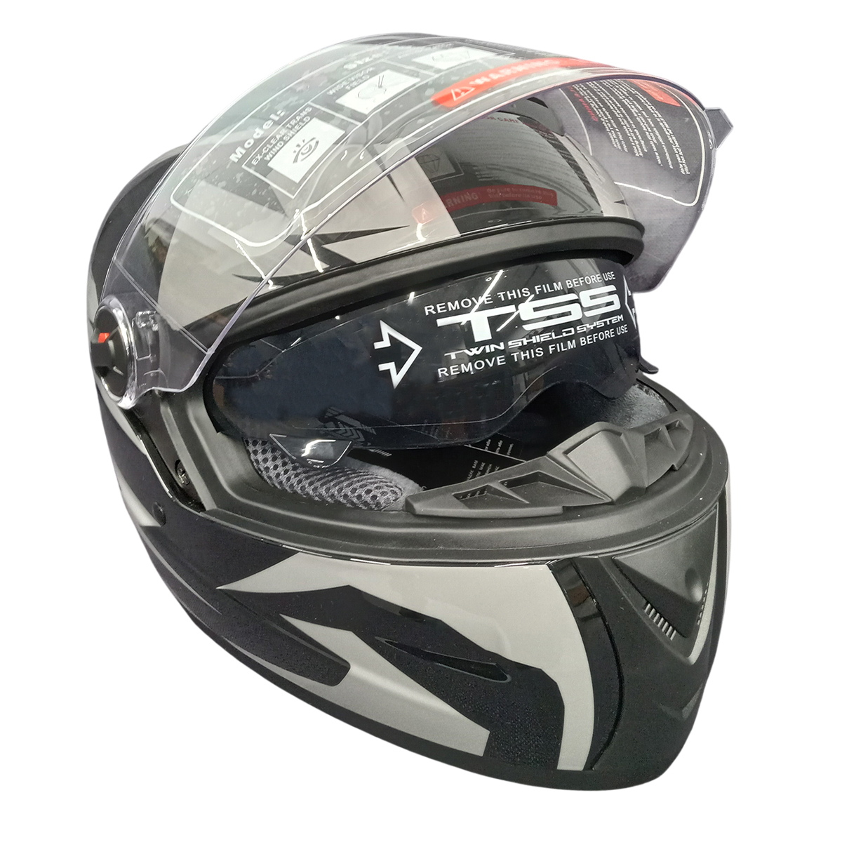 Мотошлем черно-серый FORTE M61D, размер M