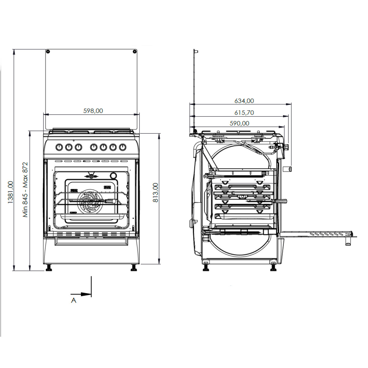 Плита газовая коричневая Grunhelm G4FM6612BR