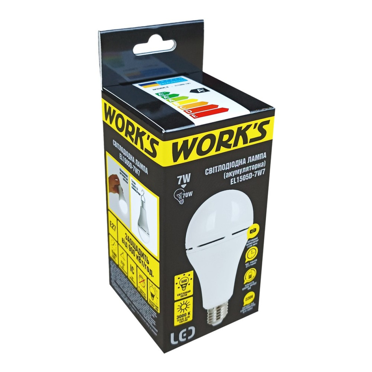 Лампа акумуляторна LED EL1505D-7W7 WORK'S