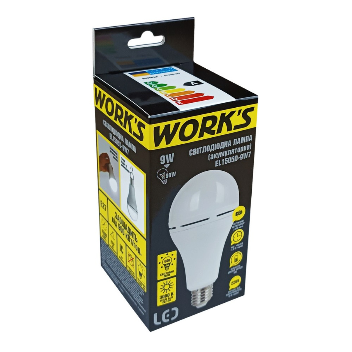 Лампа акумуляторна LED EL1505D-9W7 WORK'S