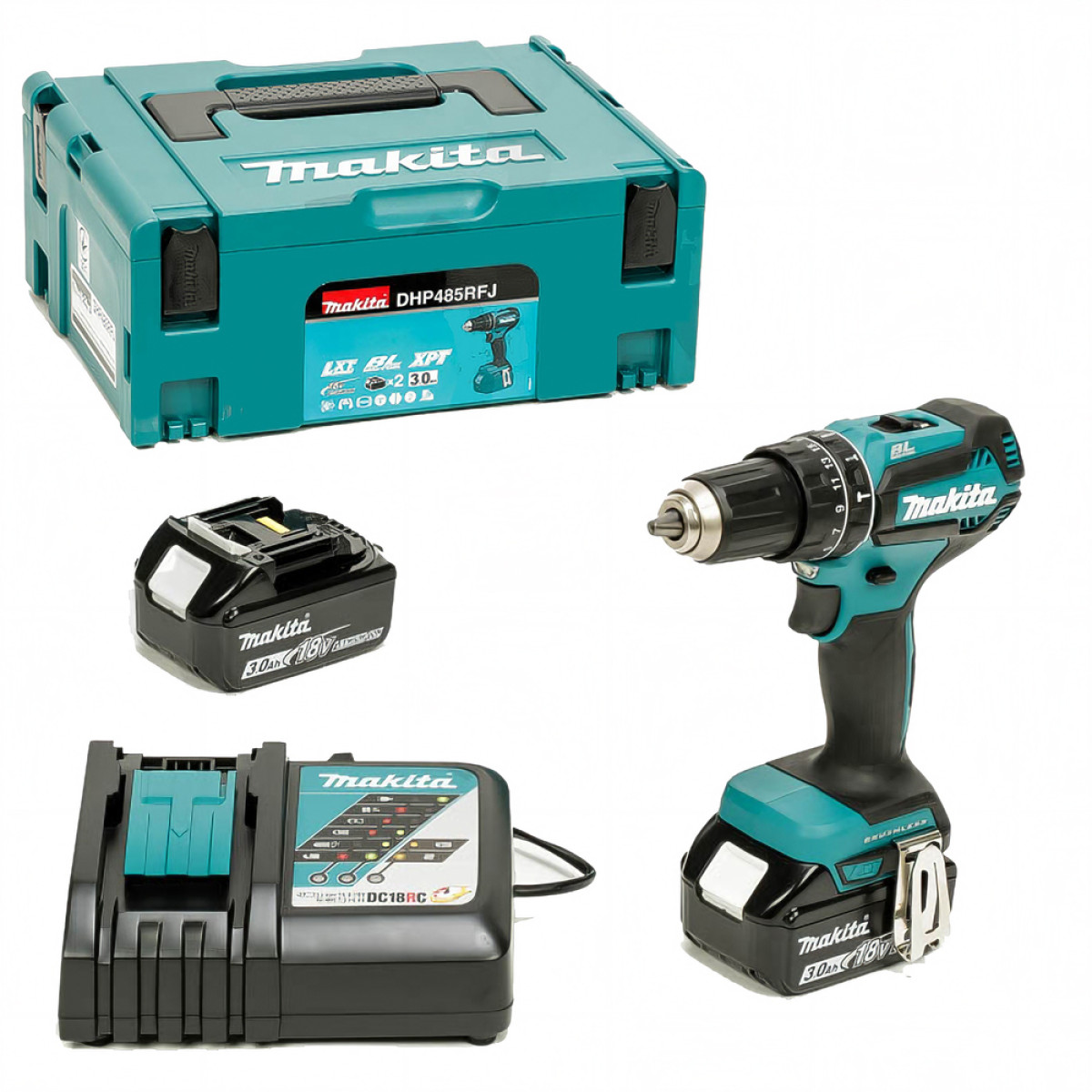 Аккумуляторная дрель-шуруповерт с ударом DHP485RFJ MAKITA