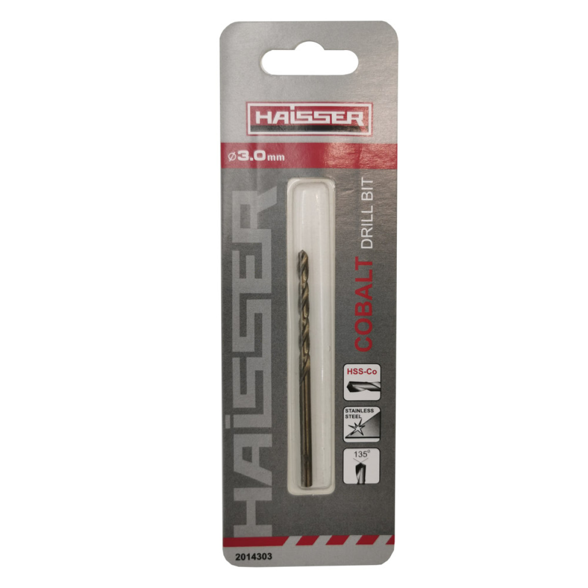 Свердло по металу HSS-Co - 3.0х33х61 мм COBALT DIN 338 Haisser Industrial