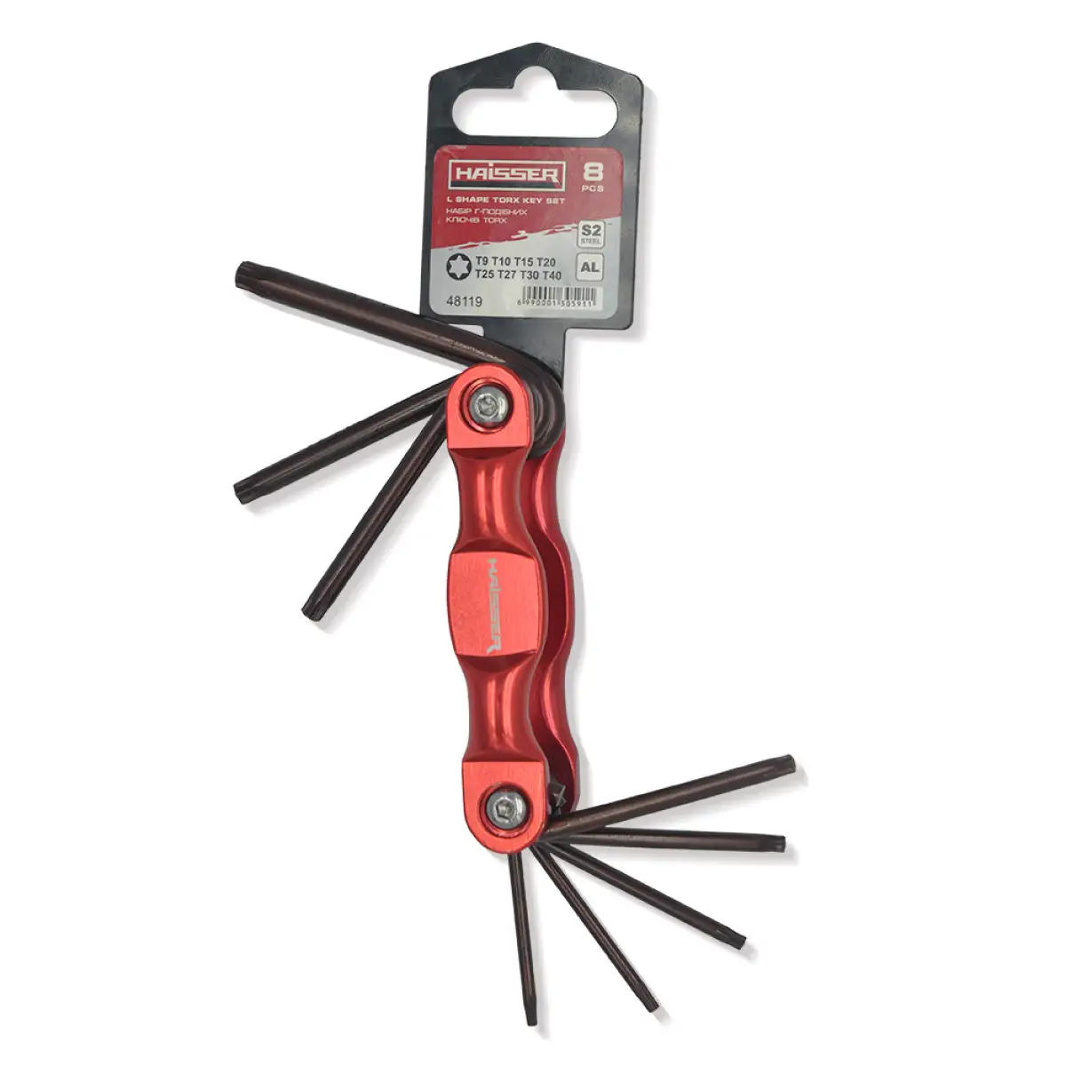Набір розкладних Г-под. ключів TORX 8 од. Haisser 48119 — купити