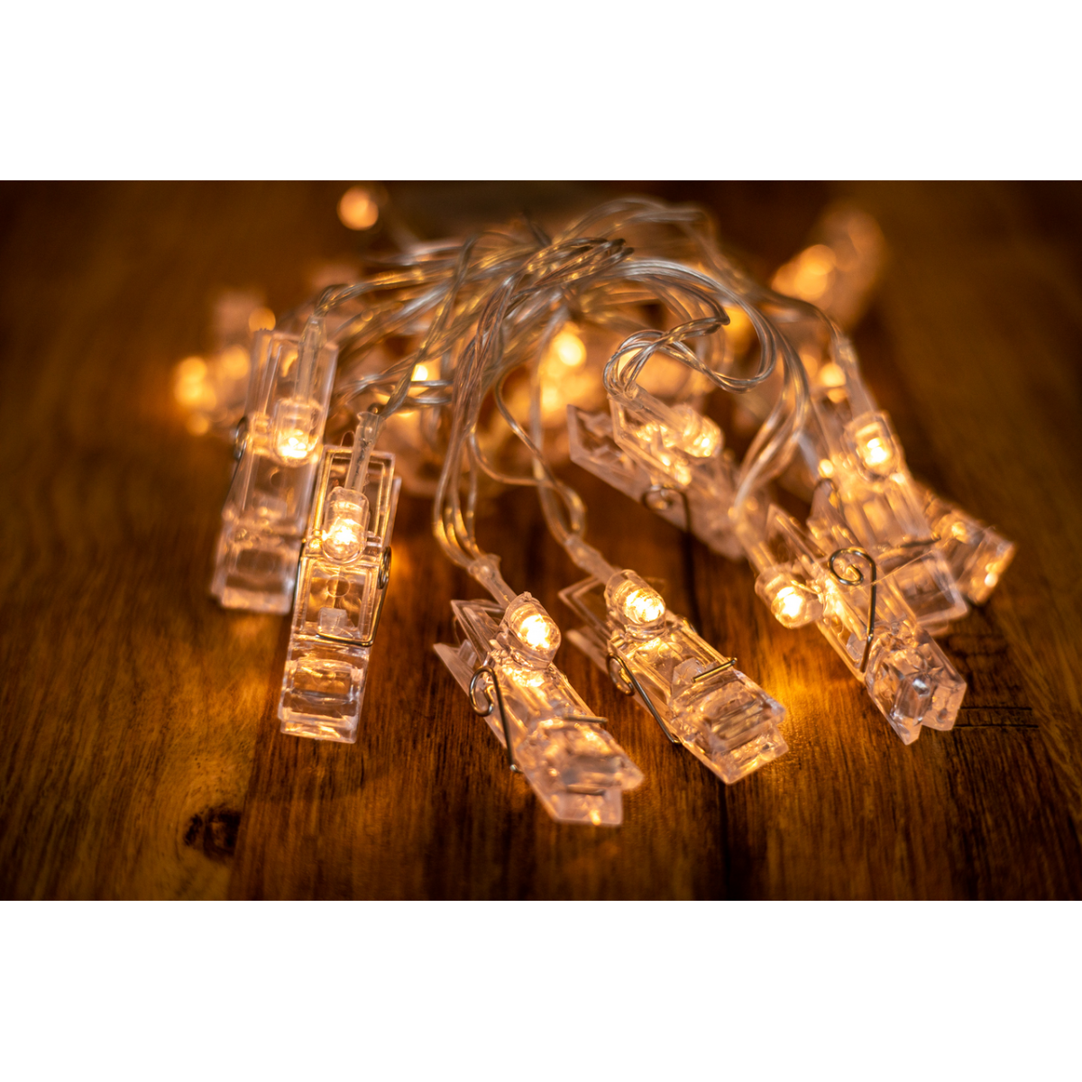 Электрогирлянда светод. линейная с клипсами тепло-белый 10 LED, 1,5М, 2АА, 0,6W BPNY