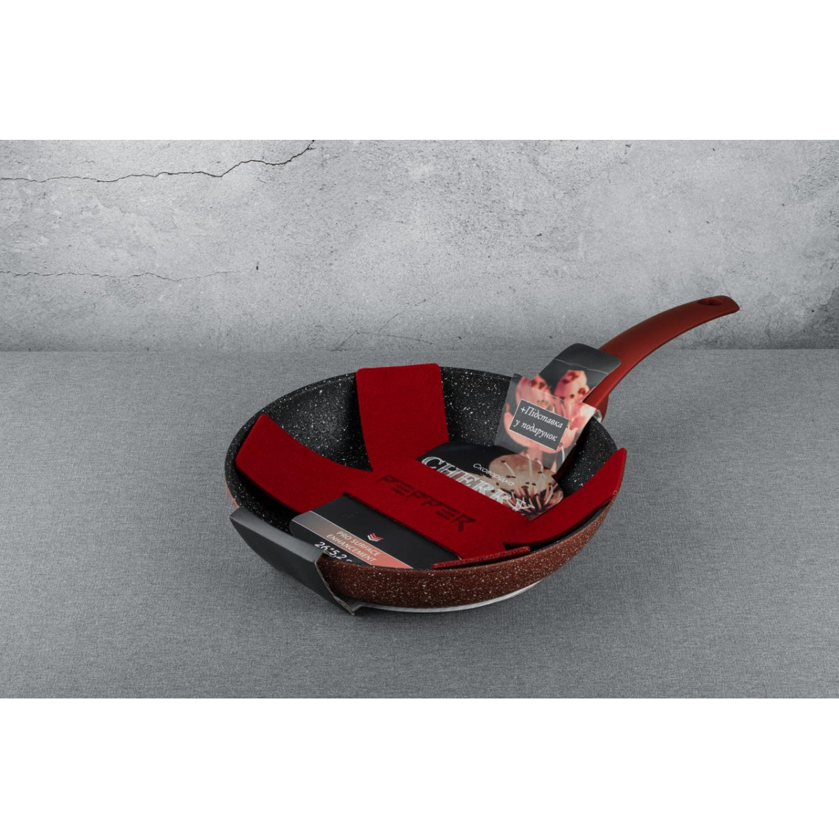 Сковорідка PR-2109-24 'CHERRY' LAVA-STONE 24x5,0 см, PEPPER