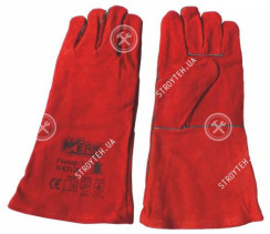 Перчатки замшевые (краги) с подвеской Werk WE2128H (красные)